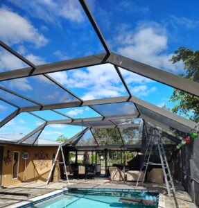 rescreening pool cage in Sarasota